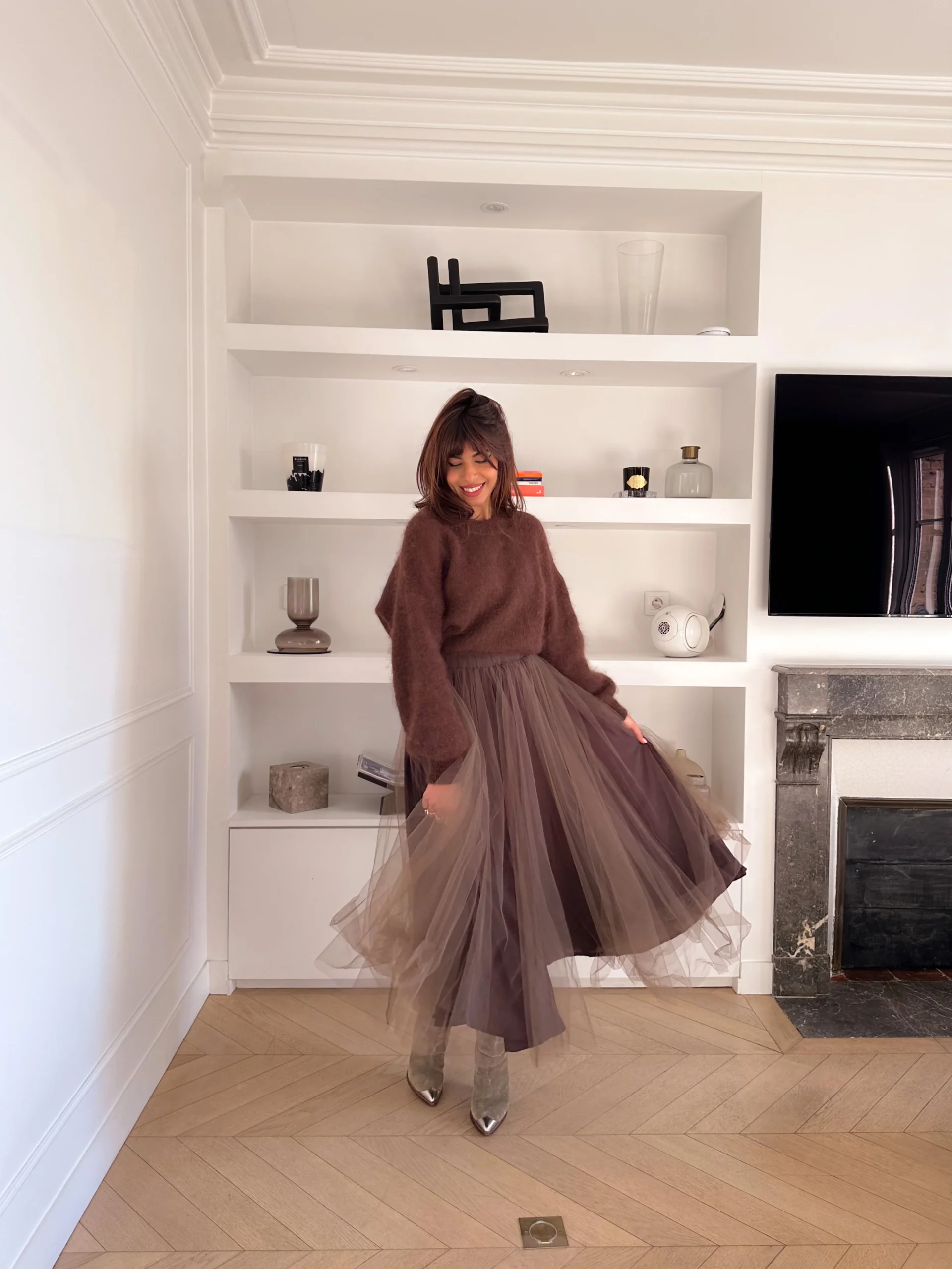ABBYLOU jupe choco tulle