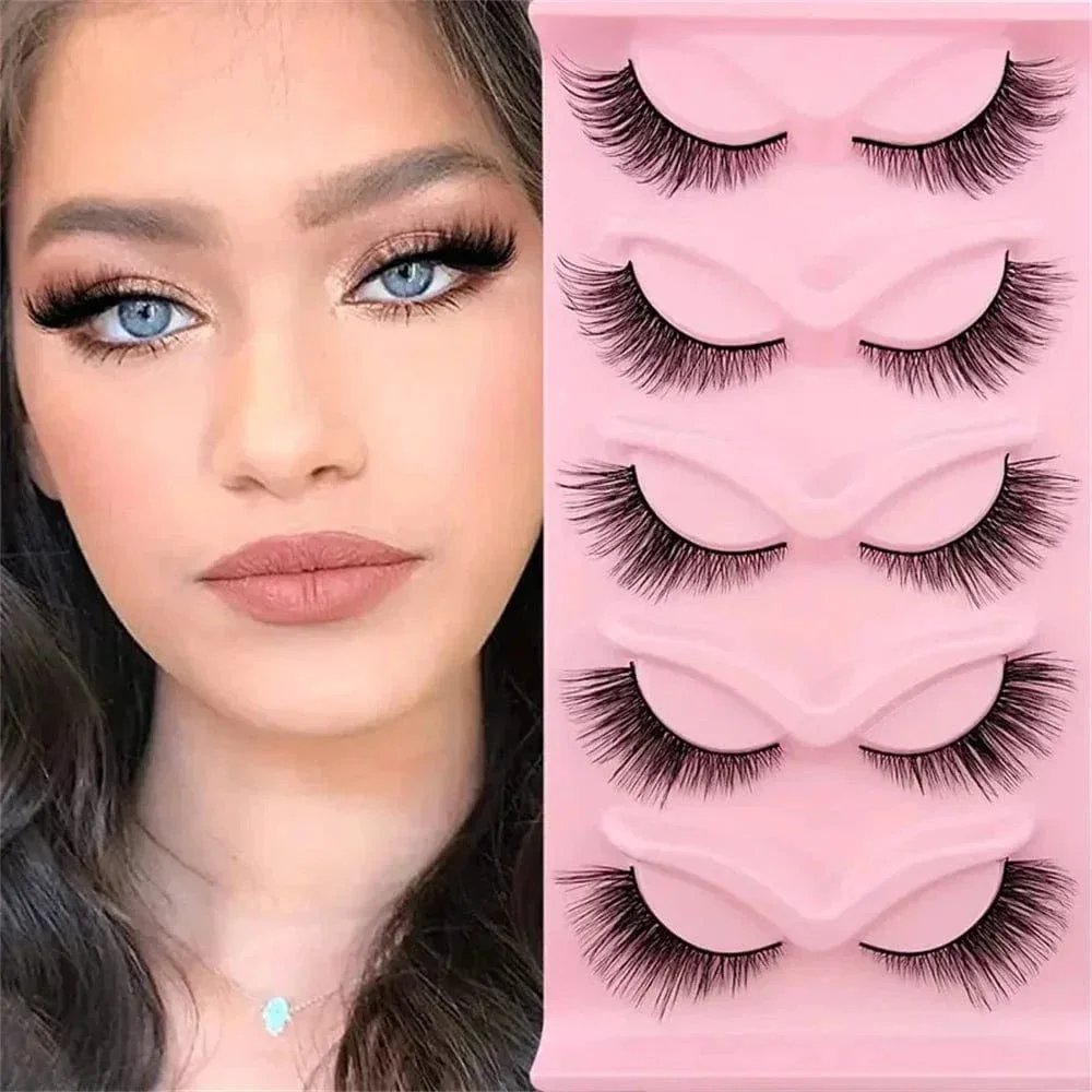 5x Faux cils effet œil de chat