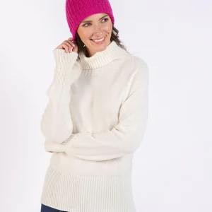 Bonnet femme en laine mérinos rose