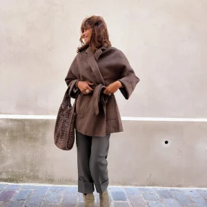 AMBROISE manteau court laine