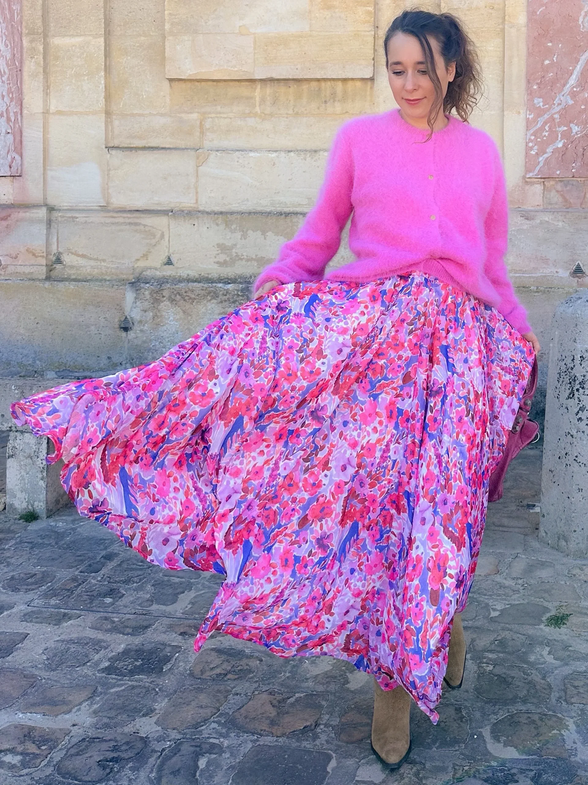 ABBY-LOU jupe midi gardenia